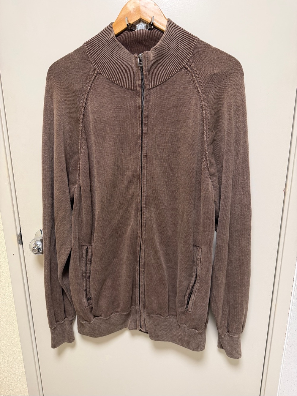 Blue by Pronto Uomo 100% Cotton Brown Full-Zip Jacket Size Large